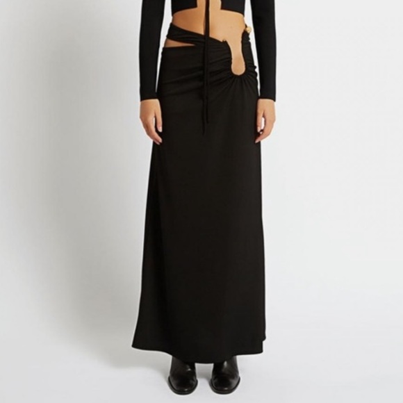 Christopher Esber Skirts | Floating Belt Ruched Quartz Skirt Black - Picture 2 of 10